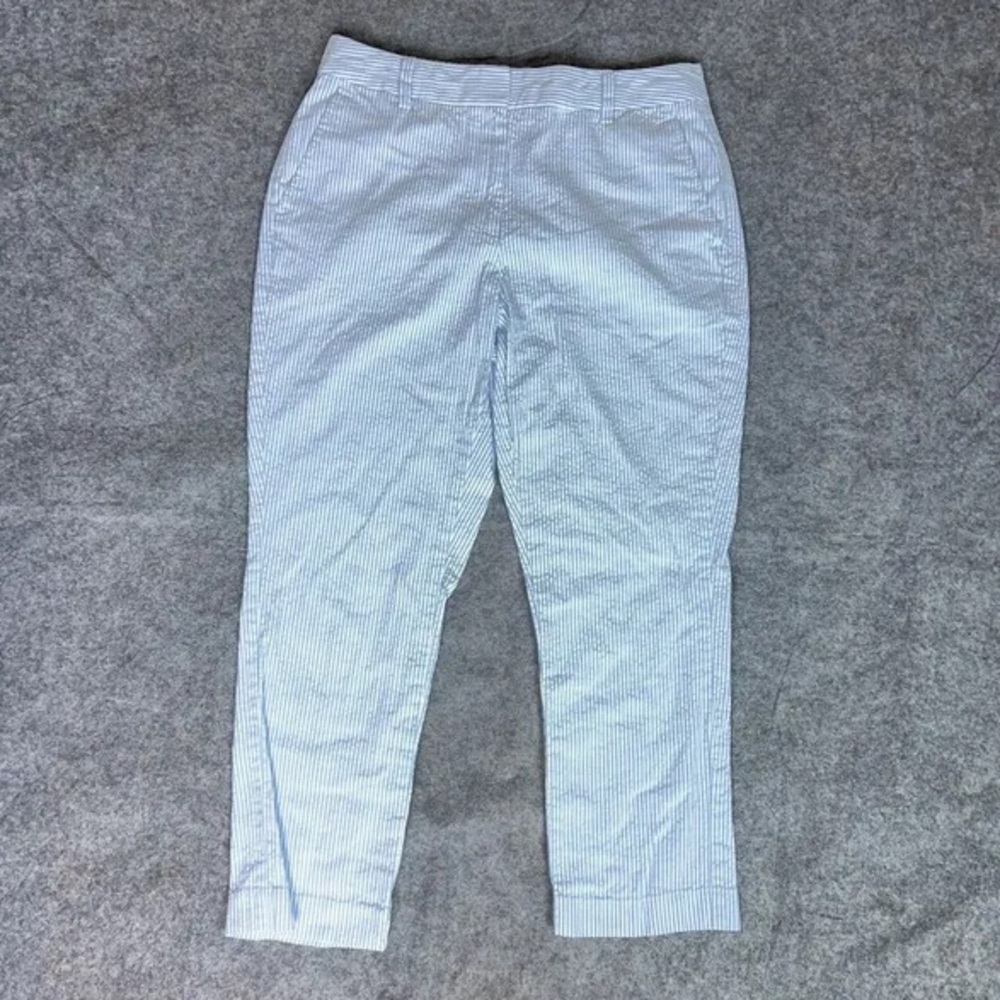 NEW Lands' End Mid Rise Straight Leg Seersucker Pants Women's Size 16W